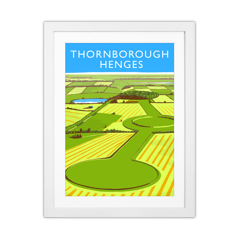Thornborough Henges portrait Travel Art Print by Richard O'Neill White Grain