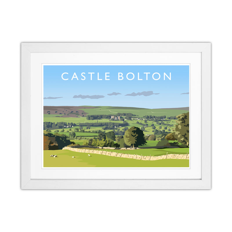 Castle Bolton Travel Art Print by Richard O'Neill White Grain