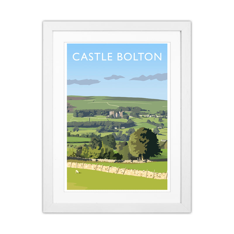 Castle Bolton Portrait Travel Art Print by Richard O'Neill White Grain