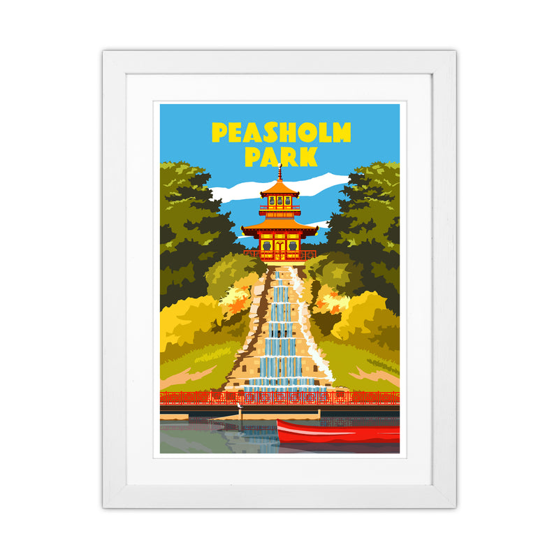 Peasholm Park Travel Art Print by Richard O'Neill White Grain