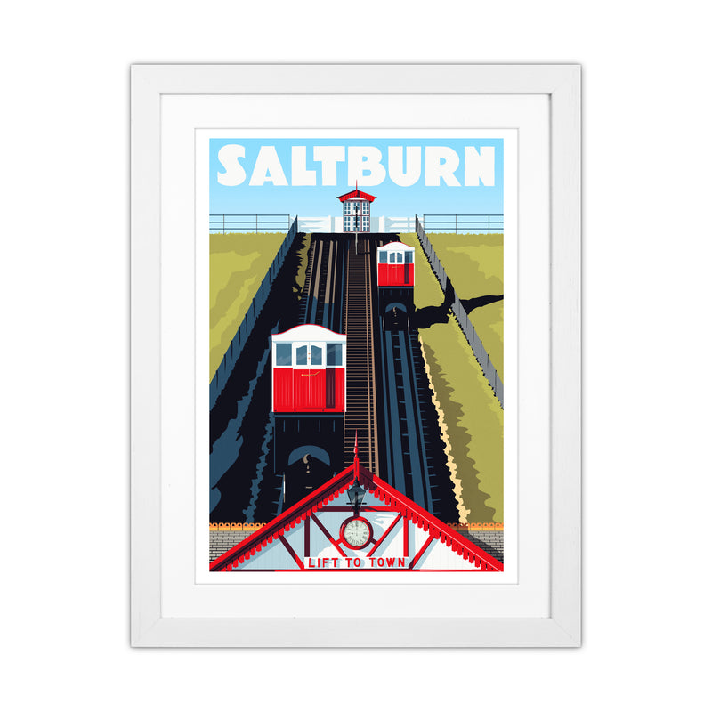 Saltburn 2 Travel Art Print by Richard O'Neill White Grain