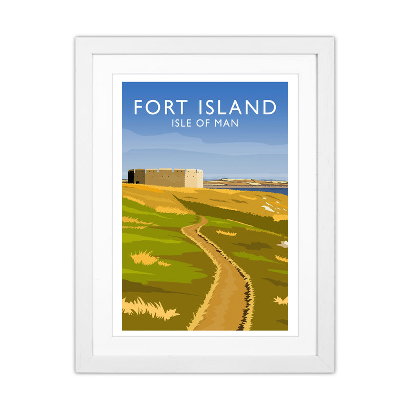 Fort Island portrait Travel Art Print by Richard O'Neill White Grain