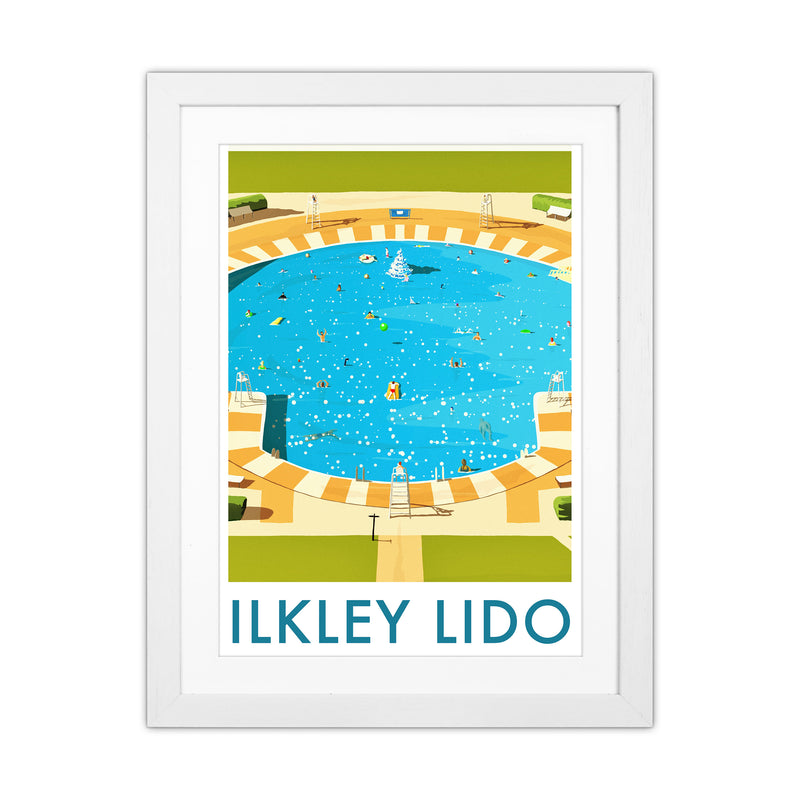 Ilkley Lido portrait Travel Art Print by Richard O'Neill White Grain