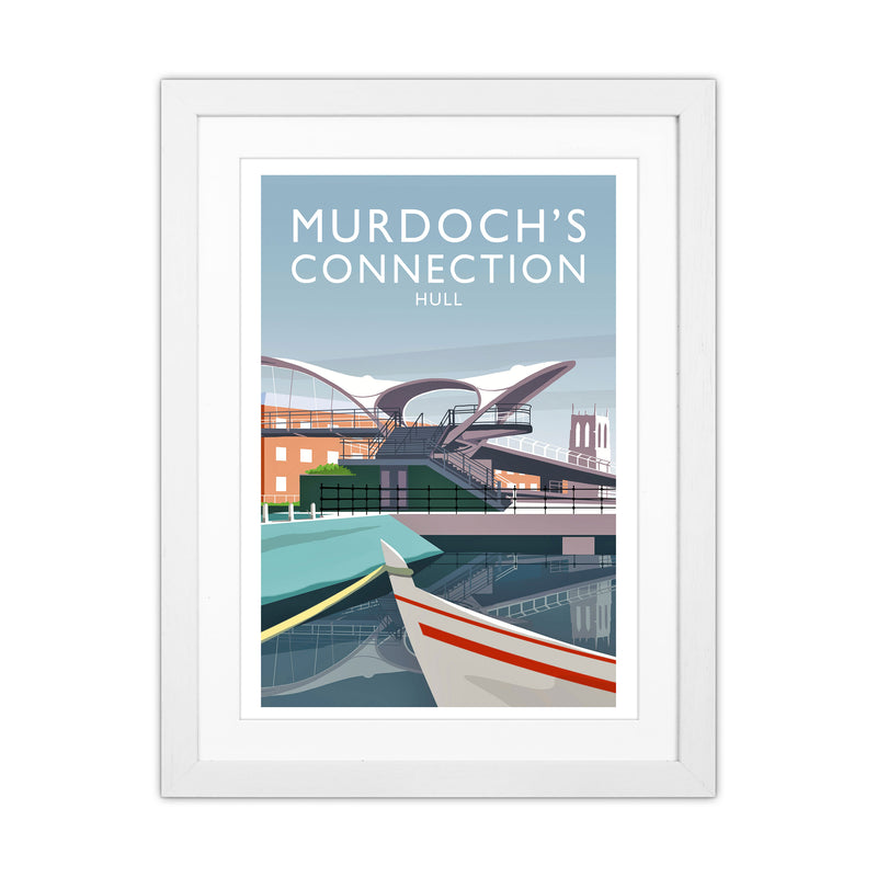 Murdoch's Connection portrait Travel Art Print by Richard O'Neill White Grain