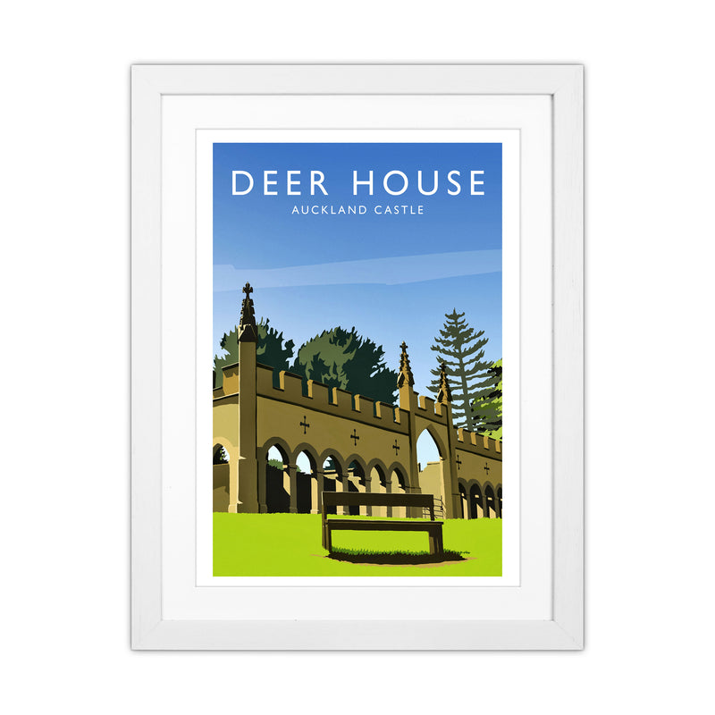 Deer House portrait Travel Art Print by Richard O'Neill White Grain