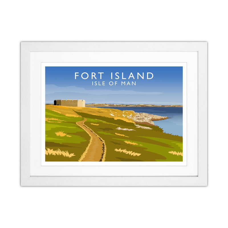 Fort Island Travel Art Print by Richard O'Neill White Grain
