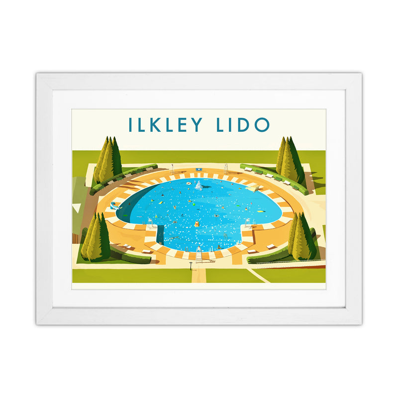 Ilkley Lido Travel Art Print by Richard O'Neill White Grain