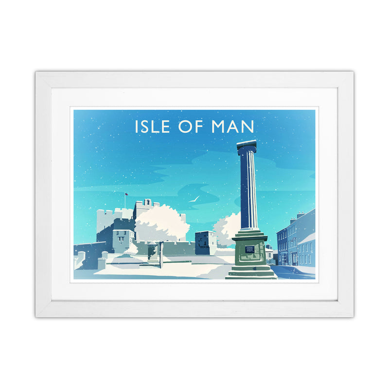 Isle Of Man (Snow) Travel Art Print by Richard O'Neill White Grain