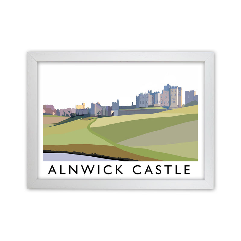 Alnwick Castle Framed Digital Art Print by Richard O'Neill White Grain