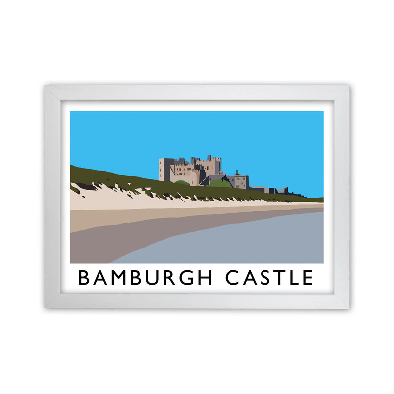 Bamburgh Castle Framed Digital Art Print by Richard O'Neill White Grain