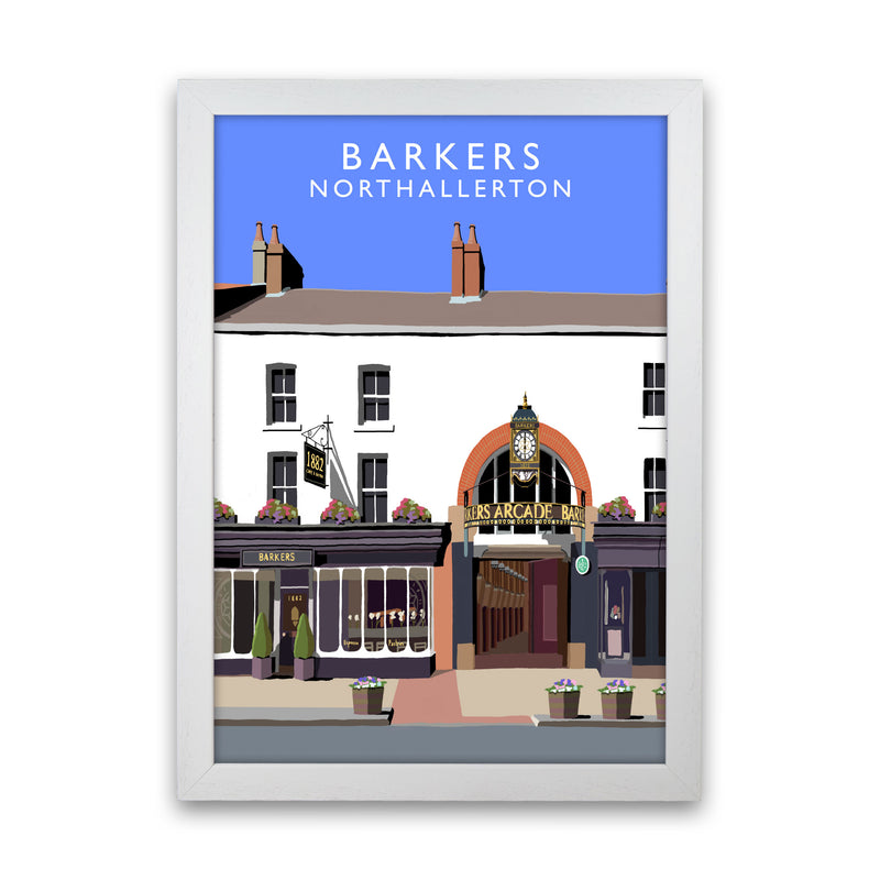 Barkers Northallerton Framed Digital Art Print by Richard O'Neill White Grain