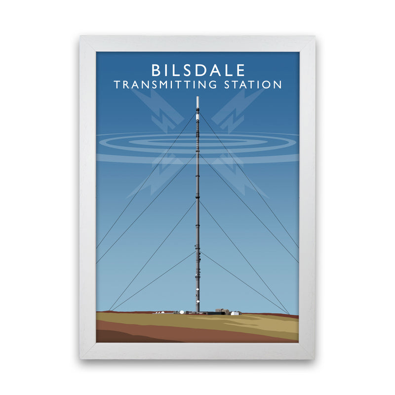 Bilsdale Transmitting Station Framed Digital Art Print by Richard O'Neill White Grain