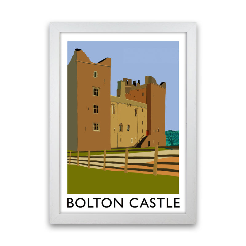 Bolton Castle Framed Digital Art Print by Richard O'Neill White Grain