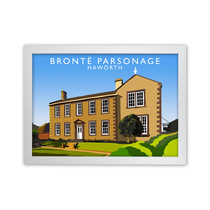 Bronte Parsonage Heworth Framed Digital Art Print by Richard O'Neill White Grain