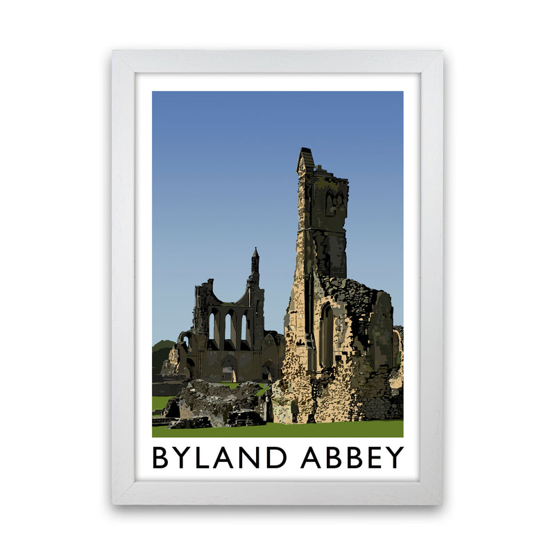 Byland Abbey Framed Digital Art Print by Richard O'Neill White Grain