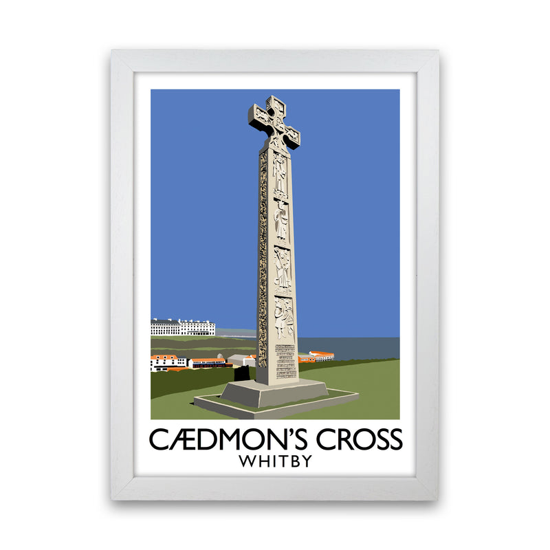 Caedmon's Cross Whitby Framed Digital Art Print by Richard O'Neill White Grain