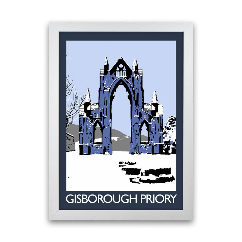 Gisborough Priory Framed Digital Art Print by Richard O'Neill White Grain