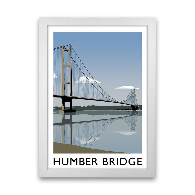 Humber Bridge Framed Digital Art Print by Richard O'Neill White Grain