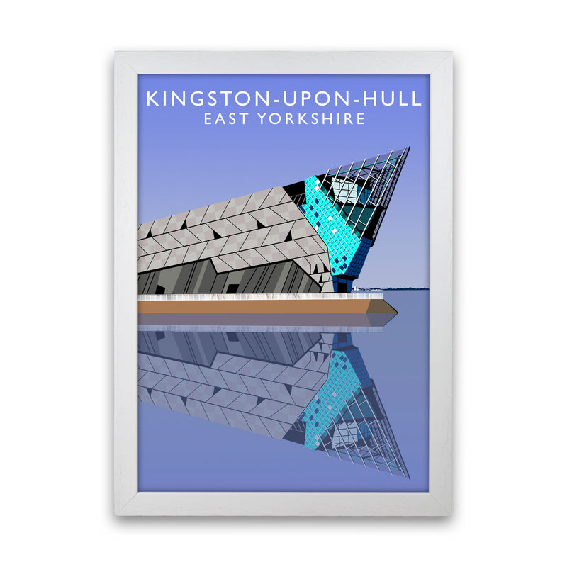 Kingston-upon-Hull by Richard O'Neill Yorkshire Art Print, Vintage Travel Poster White Grain
