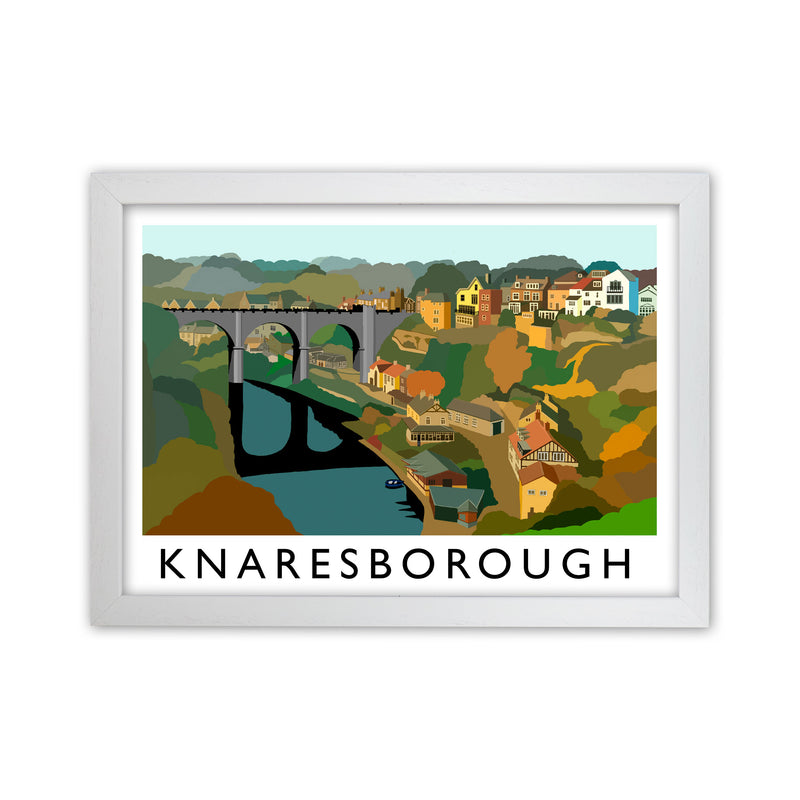 Knaresborough Framed Digital Art Print by Richard O'Neill White Grain
