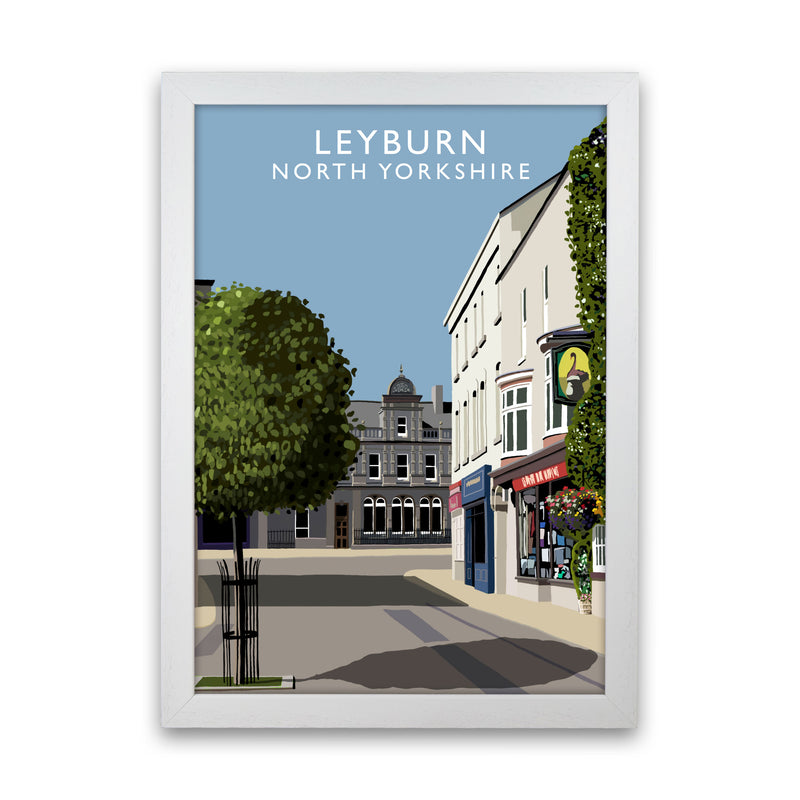 Leyburn North Yorkshire Framed Digital Art Print by Richard O'Neill White Grain