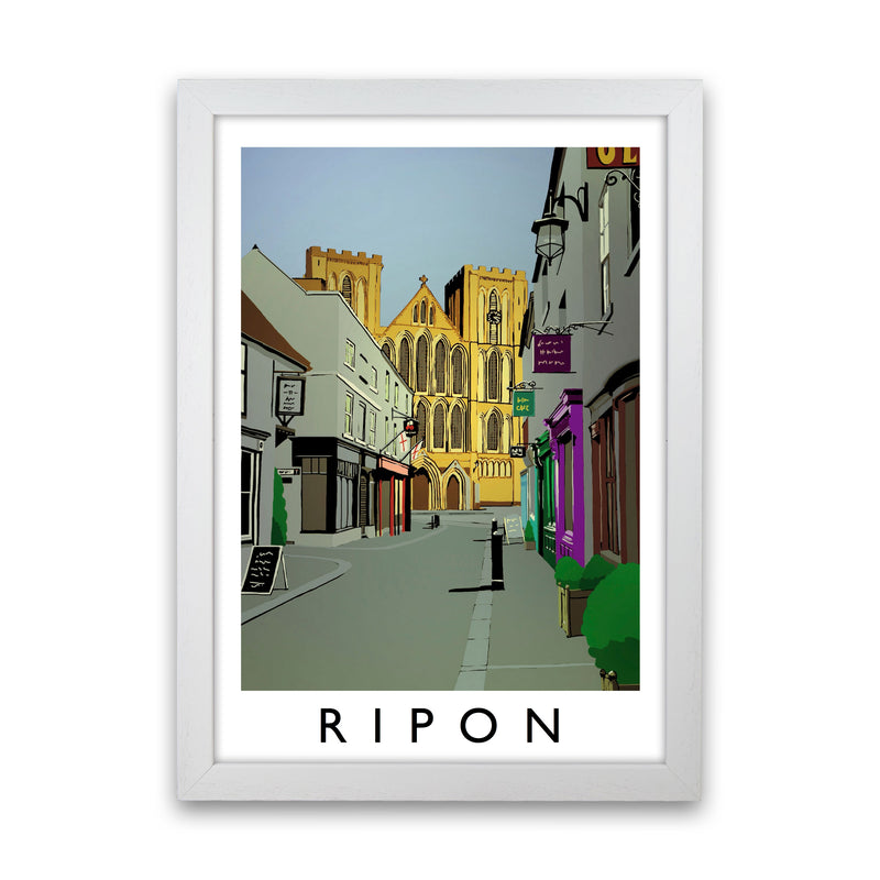 Ripon by Richard O'Neill Yorkshire Art Print, Vintage Travel Poster White Grain