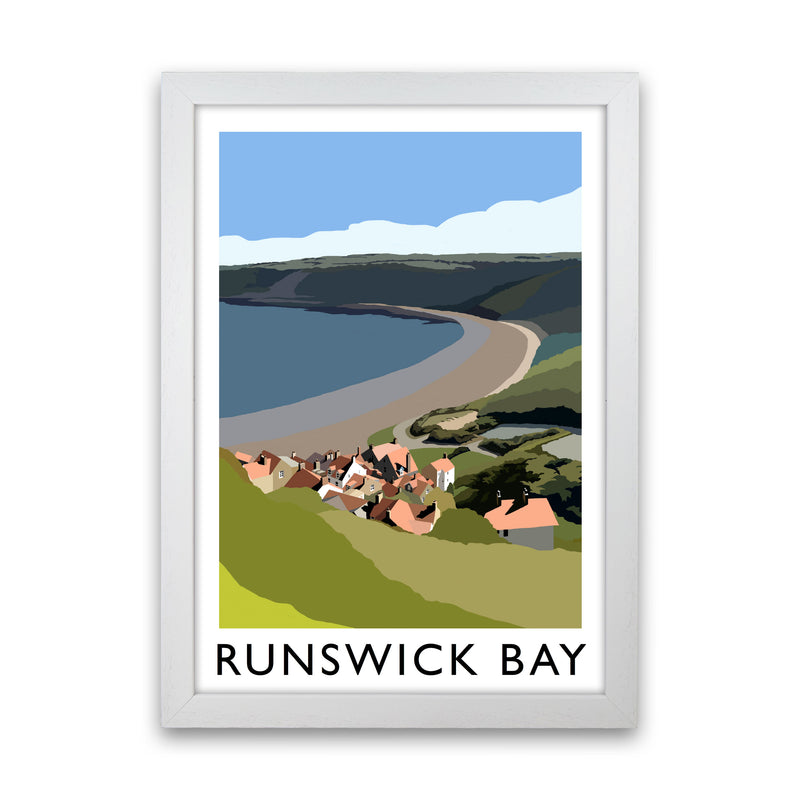 Runswick Bay Art Print by Richard O'Neill White Grain