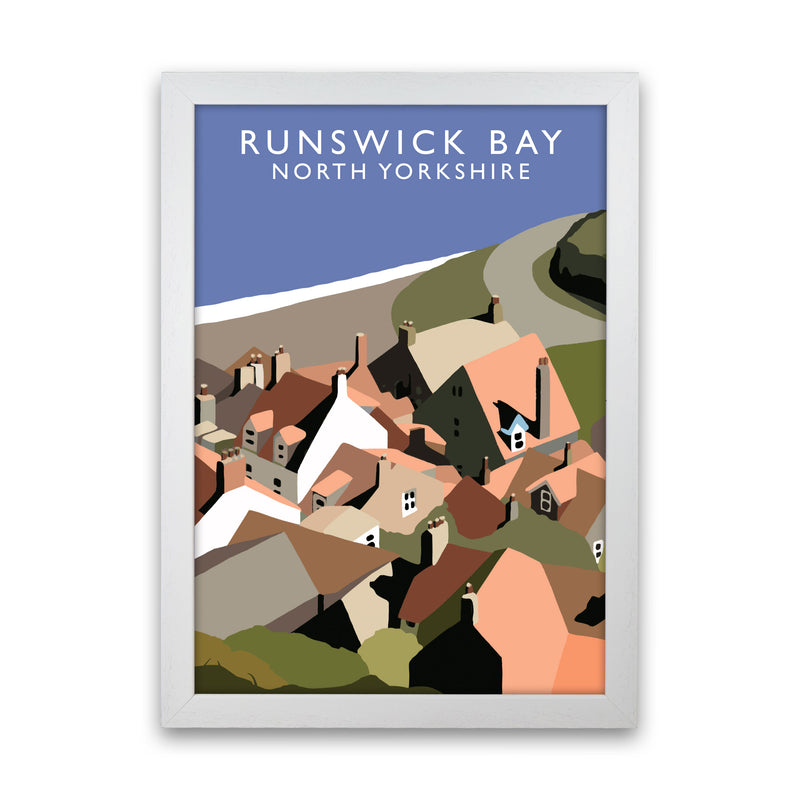 Runswick Bay North Yorkshire Art Print by Richard O'Neill White Grain