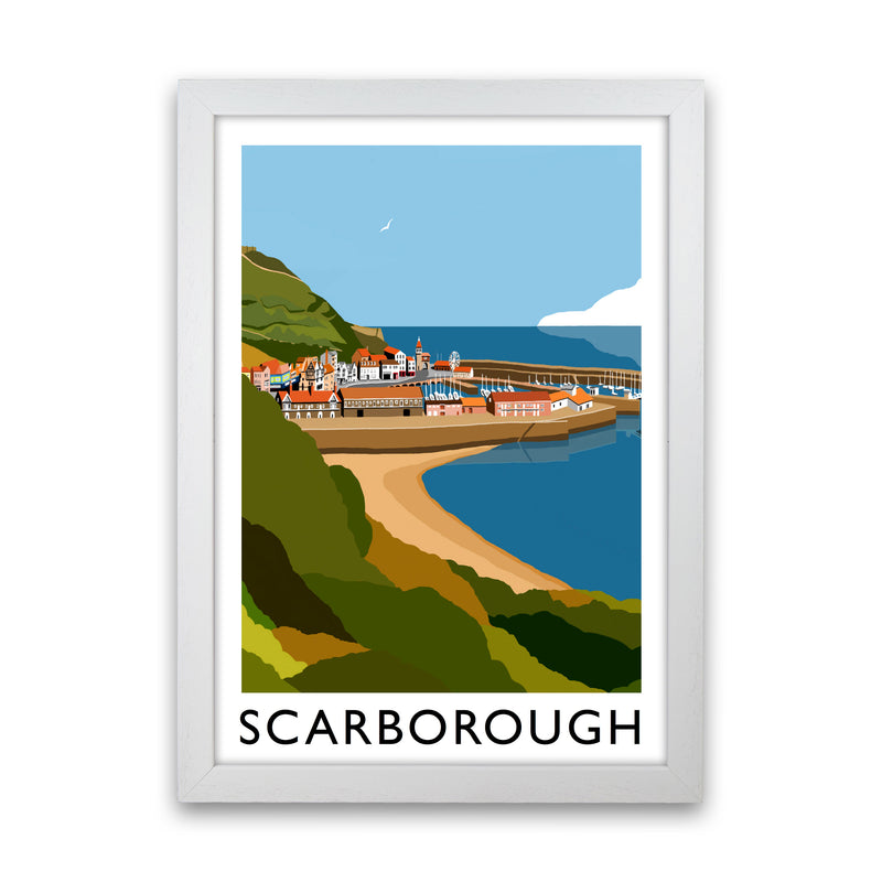 Scarborough Framed Digital Art Print by Richard O'Neill White Grain