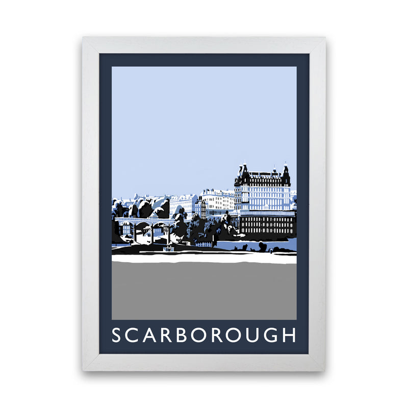 Scarborough by Richard O'Neill Yorkshire Art Print, Vintage Travel Poster White Grain