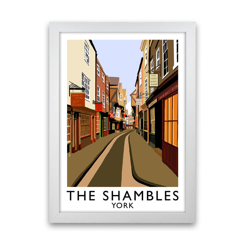 The Shambles York Framed Digital Art Print by Richard O'Neill White Grain