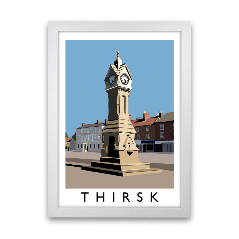 Thirsk by Richard O'Neill Yorkshire Art Print, Vintage Travel Poster White Grain