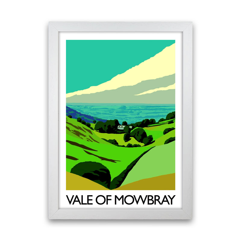 Vale Of Mowbray by Richard O'Neill Yorkshire Art Print, Vintage Travel Poster White Grain