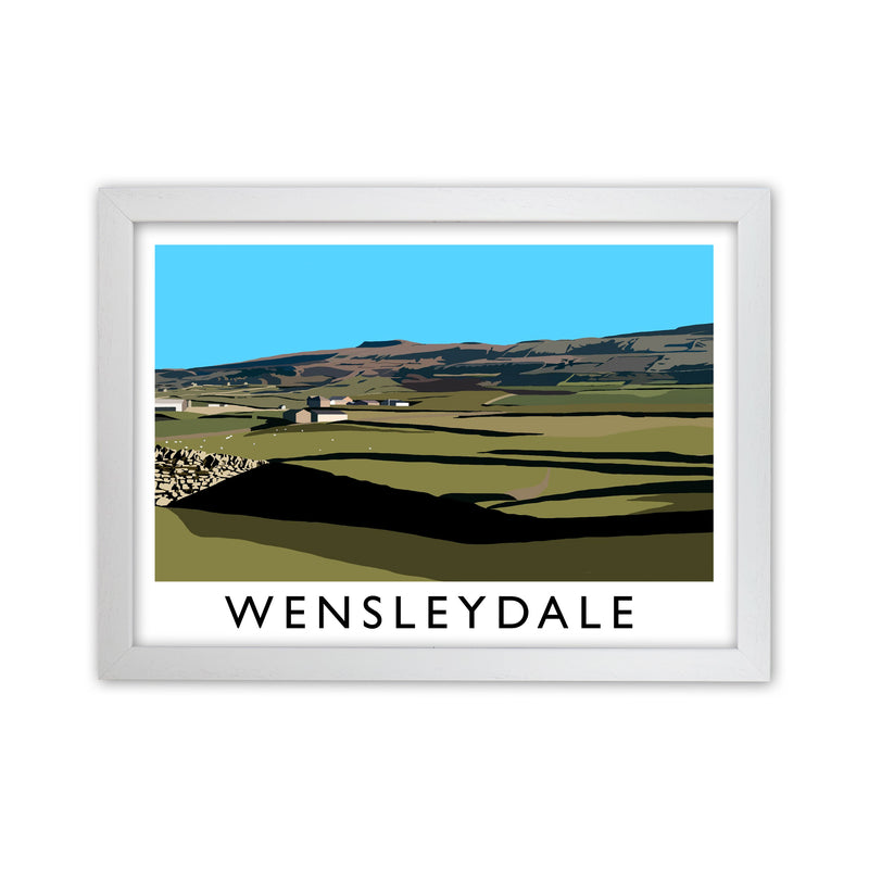 Wensleydale by Richard O'Neill Yorkshire Art Print, Vintage Travel Poster White Grain
