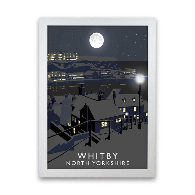 Whitby by Richard O'Neill Yorkshire Art Print, Vintage Travel Poster White Grain
