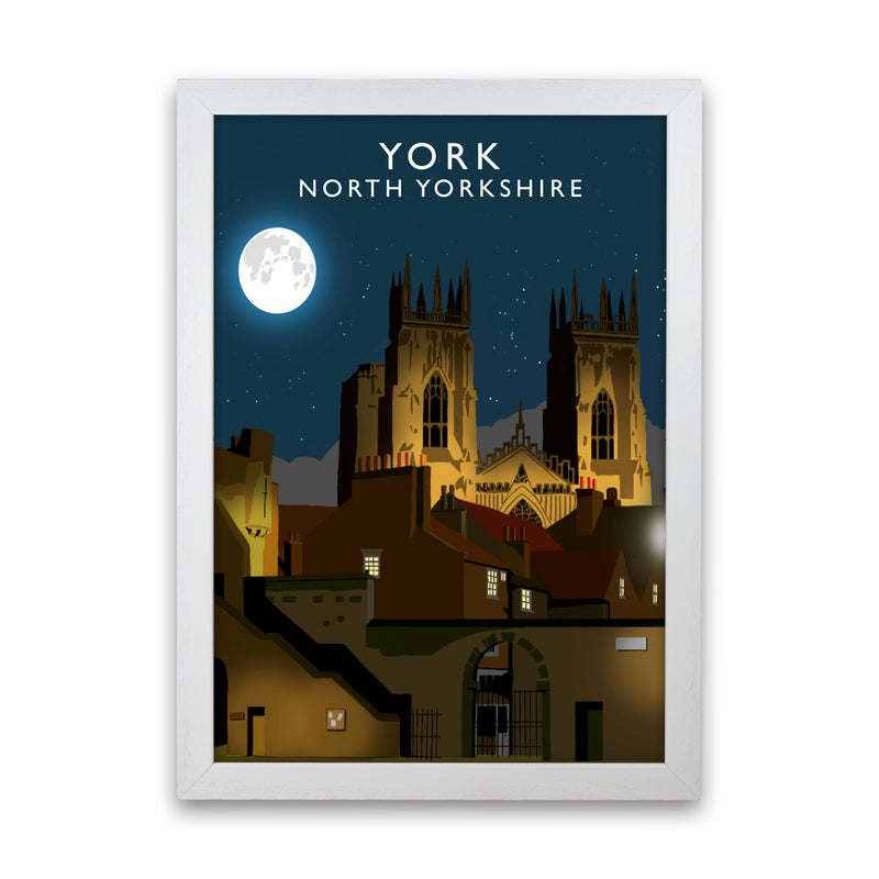 York by Richard O'Neill Yorkshire Art Print, Vintage Travel Poster White Grain