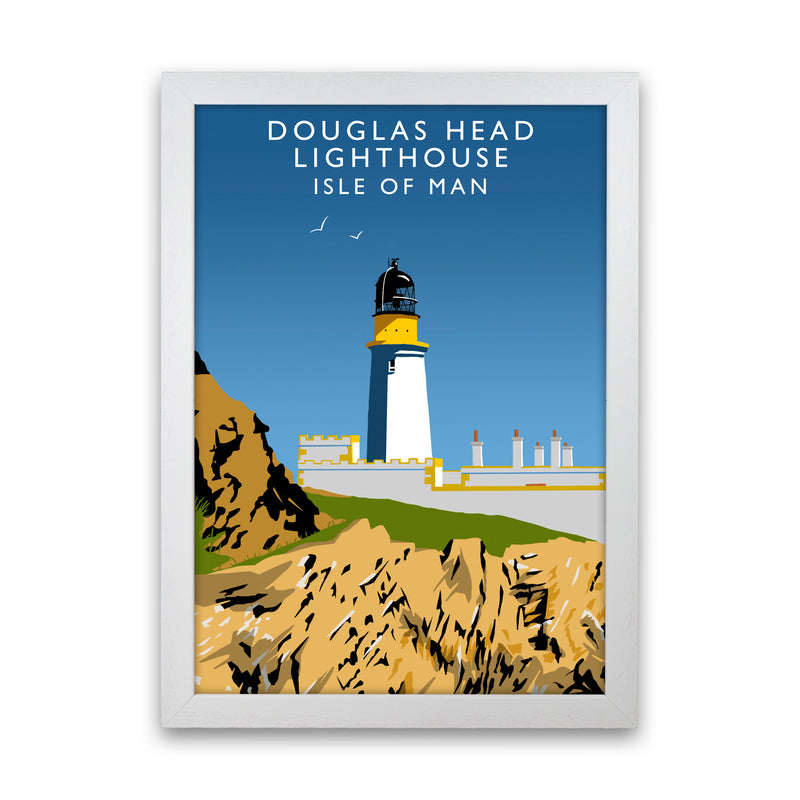 Douglas Head Lighthouse Isle of Man Framed Art Print by Richard O'Neill White Grain