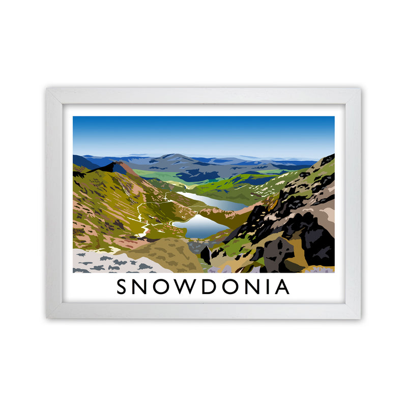 Snowdonia Framed Digital Art Print by Richard O'Neill White Grain