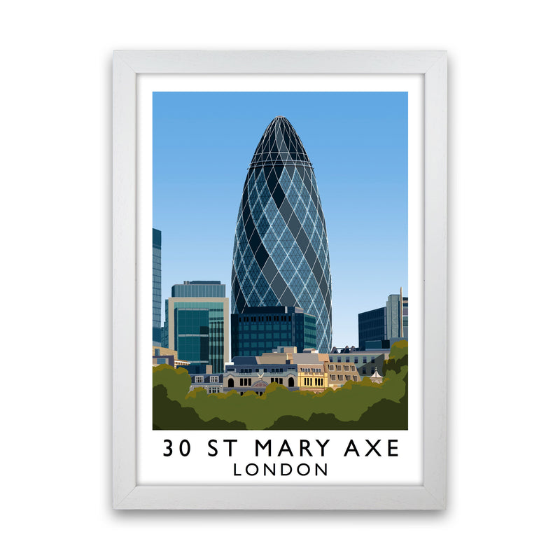 30 St Mary Axe London Travel Art Print by Richard O'Neill White Grain