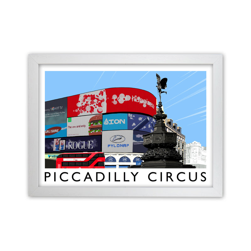 Piccadilly Circus London Art Print by Richard O'Neill White Grain