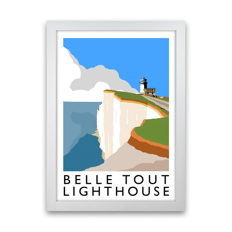 Belle Tout Lighthouse Framed Digital Art Print by Richard O'Neill White Grain