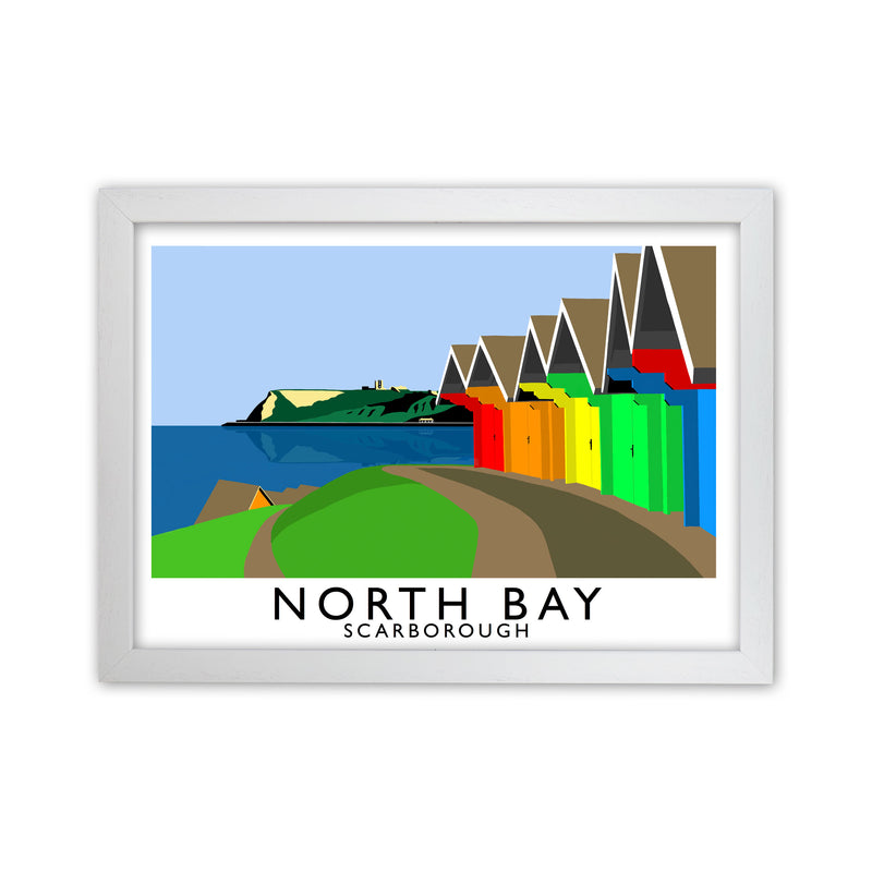 North Bay Scarborough North Yorkshire Coast Art Print by Richard O'Neill White Grain