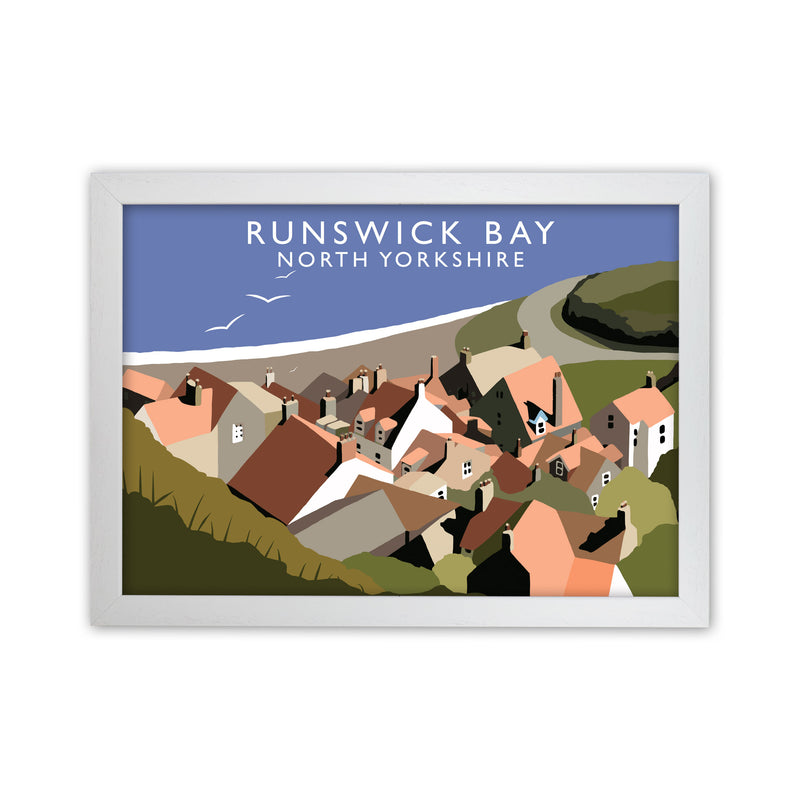 Runswick Bay North Yorkshire Art Print by Richard O'Neill White Grain