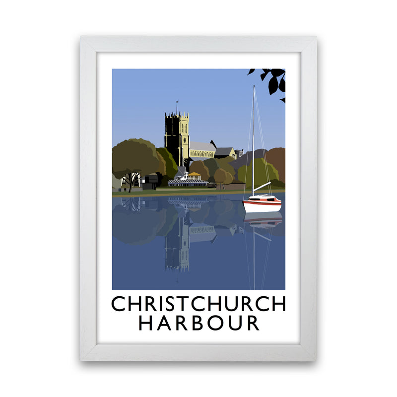 Christchurch Harbour Framed Digital Art Print by Richard O'Neill White Grain