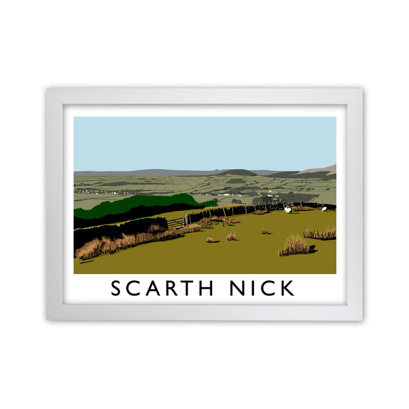 Scarth Nick by Richard O'Neill Yorkshire Art Print, Vintage Travel Poster White Grain