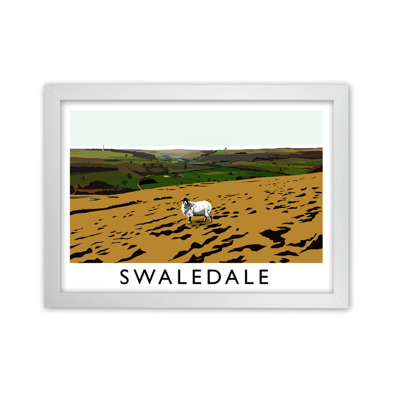 Swaledale by Richard O'Neill Yorkshire Art Print, Vintage Travel Poster White Grain