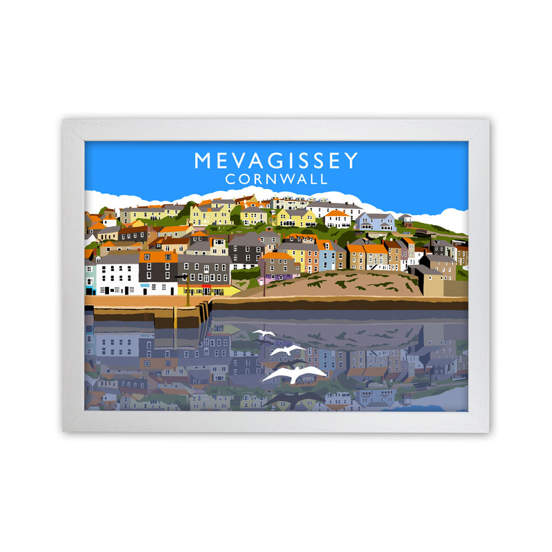 Mevagissey Cornwall Framed Digital Art Print by Richard O'Neill White Grain