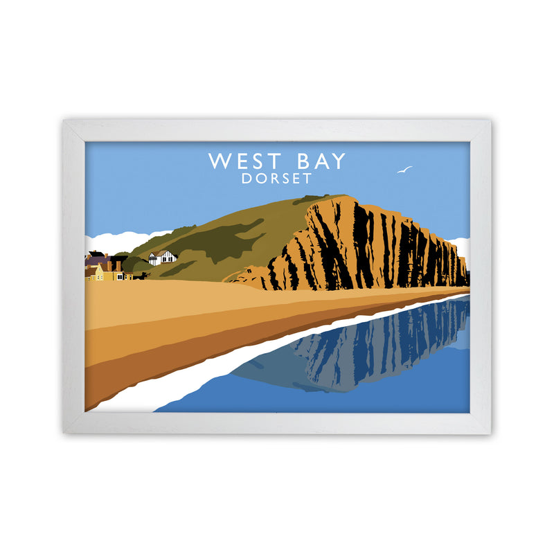 West Bay Dorset Framed Digital Art Print by Richard O'Neill White Grain