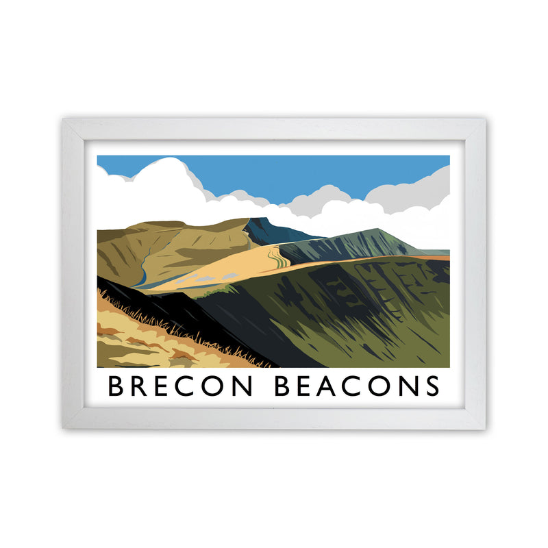 Brecon Beacons Framed Digital Art Print by Richard O'Neill White Grain