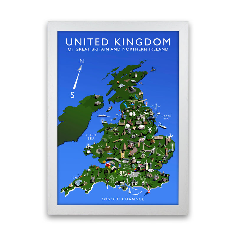 United Kingdom Art Print by Richard O'Neill White Grain